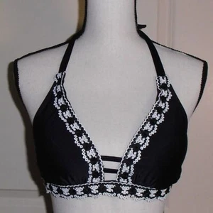 Kona Sol schwarzes besticktes Triangel-Bikini-Top - Größe S - Bild 1 von 4