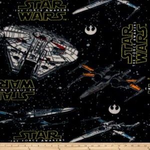 Disney Star Wars VII - Helden Schiffe Baumwollstoff (HALBER YARD) - Bild 1 von 3