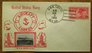 Sobre preestampado de portaaviones USS Leyte Marina de los Estados Unidos con imagen - Imagen 1 de 4