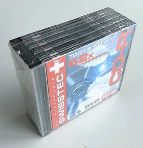 SWISSTEC CD-R 700 Mo 80 min 52x Hyperspeed Lot de 10 disques neuf sous blister - Photo 1/4