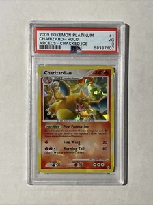 2009 Pokemon TCG Platinuk Arceus Charizard Holo Cracked Ice 1/99 PSA 3 VG - Picture 1 of 2
