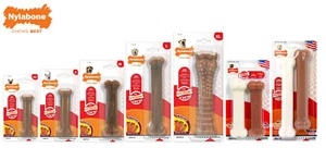NYLABONE EXTREME BACON FLAVOUR DURA CHEW TOUGH DURABLE STRONG DOG BONE TOY SIZES - Picture 1 of 10