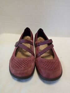 Earth Spirit  Mary Jane Suede Arch Support Shoes ~ Maroon Sz 8
