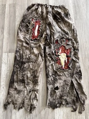 Pantalones Zombie Halloween Huesos Expuestos Cintura Elástica Niño Talla Única Hasta 250 Lbs Foto 1 de 4