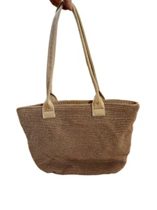 The Sak by Elliott Lucca gewebte Häkel Schultertasche Handtasche hellbraun braun - Bild 1 von 4