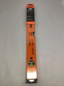 LKB24 Aluminum Box Beam Level with 3 20 Percent Magnified Vials 24 Inch Orange - Picture 1 of 13