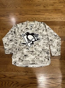 Pittsburgh Penguins Reebok Center Ice Digital Camo Military Jersey Men Size L - Picture 1 of 16
