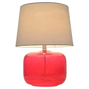 PILLOWFORT GLASS TABLE LAMP, PINK *NEW - Picture 1 of 2