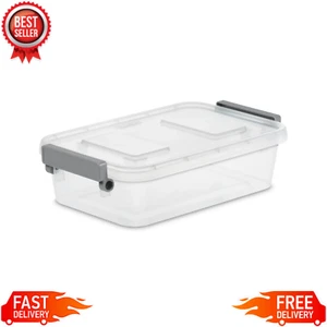 Sterilite 2.7 Qt. Modular Latch Box Plastic with Clear Base and Lid, Titanium - Picture 1 of 11