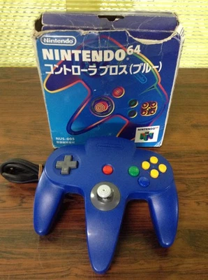 Nintendo 64 Controller Bros Blue NUS-005 Control Pad Boxed Tested Japan B107 - Image 1 of 4