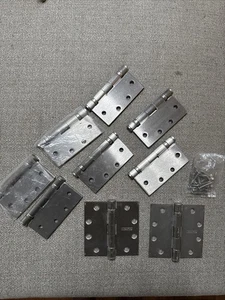 McKinney MacPro Stahl Federscharnier Set 4-1/2" x 4-1/2" Satin Chrom 9-teilig - Bild 1 von 4