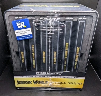 Jurassic World Ultimate 6-Movie Collection Steelbooks 4K UHD BLU-RAY W/ Digital  - Image 1 of 4