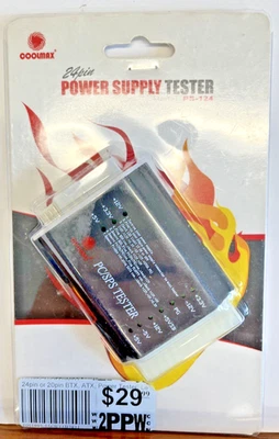 Coolmax 24 pin power supply tester PS-124 PC/SPS Tester NEW IN BOX - Image 1 of 3