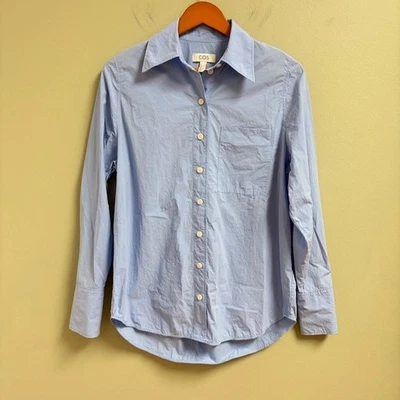 Camisa COS Mujer Algodón Abotonada Manga Larga Talla 4 Azul EE. UU. Preppy Minimalista Foto 1 de 4