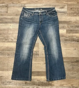 New Directions Weekend Jeans Sz 14 Bling Beaded Embroidered - Picture 1 of 6