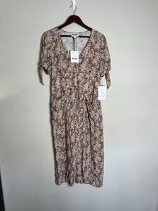 Rouje Size 42 Floral Pattern Midi Dress, Leina Giverny Rouge Color Pattern NWT - Picture 1 of 23