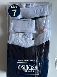 OshKosh B’Gosh Vintage Boys Briefs Underwear Size 7 Cotton 3 Pairs Solid & Print - Picture 1 of 4