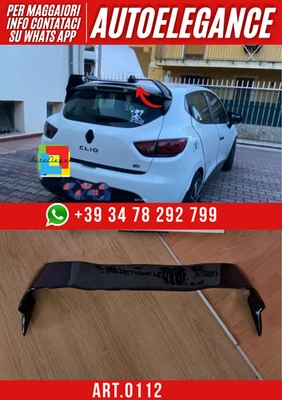 💕ART. 0112 SPOILER RENAULT CLIO 4 IV STANDARD LOOK R NERO LUCIDO💕 - Immagine 1 di 4