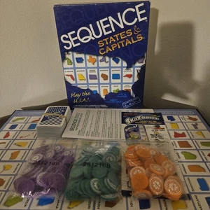 SEQUENCE States & Capitals Board Game Educational Geography Family Fun Complete - Picture 1 of 6