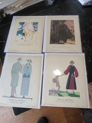 Fashion - 4 Plates Gazette Du Bonton, ca: 1920 Pochoir - Image 1 of 4