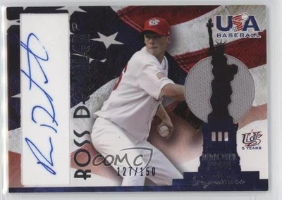 Camiseta nacional de beisebol 2007 EUA e assinatura tinta azul /150 Ross Detwiler autografada - Imagem 1 de 2