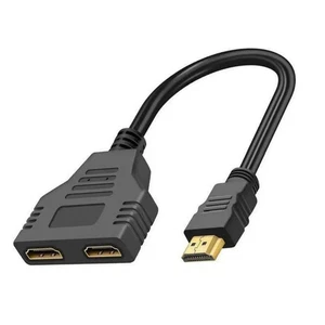 11.8 Inch HDMI 1 in 2 out Splitter Crossover Male To Dual Female 2.0 Converter - Picture 1 of 19