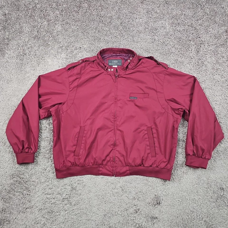 Members Only Jacket Mens 3XL Red Bomber Full Zip Lined Iconic Racer Long Sleeve - Image 1 of 4