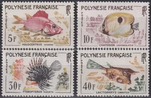 POLYNESIE:  n°18/21 **, poissons  (cote 42,50€) - Picture 1 of 1