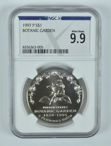 1997-P Botanic Gardens Commemorative Silver Dollar MS 9.9 NGC X *0507 - Picture 1 of 5