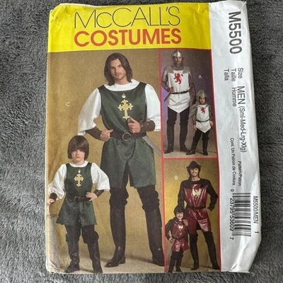 McCalls M5500 Medieval Costume Sewing Pattern Men & Boys S-XL Ren Faire Uncut - Image 1 of 4