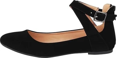 TOP MODA WOMENS BALLET FLATS ~ BLACK SIZE 8 ~  CRISSCROSS ANKLE STRAPS ~ NEW! - Image 1 of 4