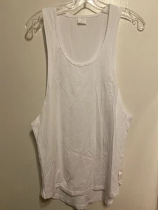 Unbranded Mens Tank Top Size Large US Slim Fit White Deep Arms NWOT - Picture 1 of 3