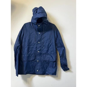 VTG Outdoor Products Gore-Tex Jacket Hooded Navy Blue Zip Front Pockets Sz S - Picture 1 of 12