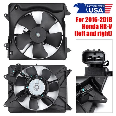 R+L Engine Radiator Cooling Fan Assembly for 2016-2018 Honda HR-V 19015-51B-H01 Foto 1 de 4