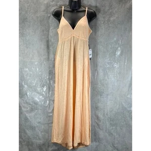 BLACK TAPE Women's Peach Twist V-Neck Textured Empire-Waist Midi Dress SZ L - Picture 1 of 13