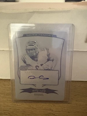 2009 Cincinnati Bengals Quan Cosby 1/1 Black Printing Plate - Image 1 of 2