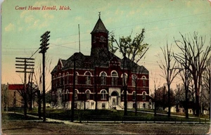 Postcard Court House Howell Michigan MI  - Picture 1 of 2