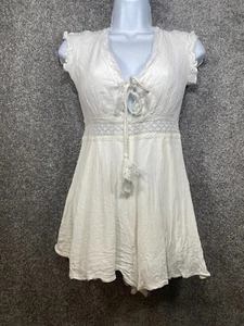 Papermoon Damen Strampler Gr. Small Boutique Bindeband V-Ausschnitt Spitze gefüttert weiß - Bild 1 von 17