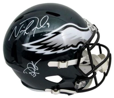 Casco réplica tamaño completo firmado por Nick Foles/Doug Pederson Eagles PSA/DNA 188046 Foto 1 de 4