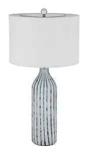 Cal Lighting BO-3042TB Inveruno Glass Table Lamp with Hardback Drum Shade.. - Picture 1 of 4