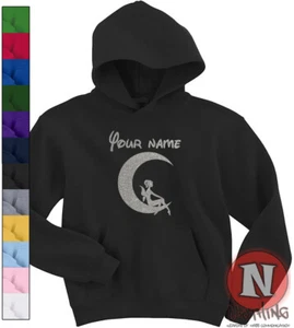 Personalised Fairy moon Hoodie kids Hoody fun cool activity sports activewear - Picture 1 of 13