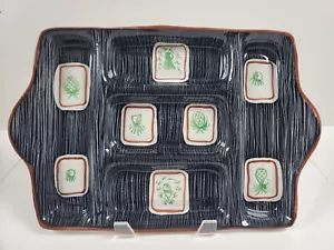 Italian Ceramic Divided Tray ~ Pineapples ~ Hand Painted Italy 17.5 x 11.75" - Picture 1 of 15