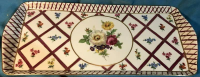 Porcelain - Peint a la main - Paris Royal - Cake Plate Tray - Gold edges - Image 1 of 4