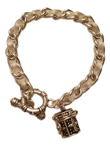 Sterling Silver Chain Bracelet with Tiny Prayer Box Charm Opens + Close - Picture 1 of 8