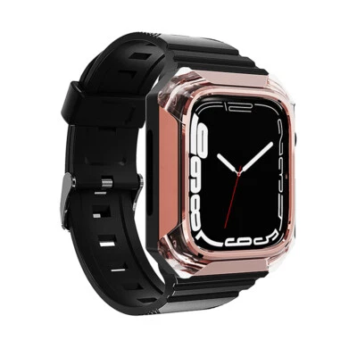 Correa de silicona resistente blindada con estuche para Apple Watch Ultra/8/7/6/5/4 49/45/41/38 mm Foto 1 de 4