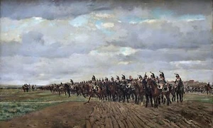 Oil Painting repro Jean Louis Ernest Meissonier Les cuirassiers avant la charge - Picture 1 of 1