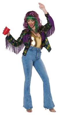 Mardi Gras Fringe Jacket Adult Costume - Image 1 of 2