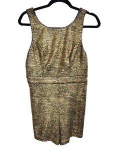 NWT Ark & Co. Women Gold Black Romper Size Medium - Picture 1 of 9