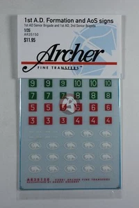 Archer 1/35 British 1st Armoured Division Formation & AoS Signs 1940 BEF AR35150 - Bild 1 von 1