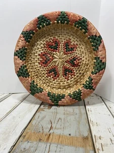 Vintage Woven Basket Type Platter / Plate Center Piece Bowl Circa 1960s (WPUN2) - Picture 1 of 8